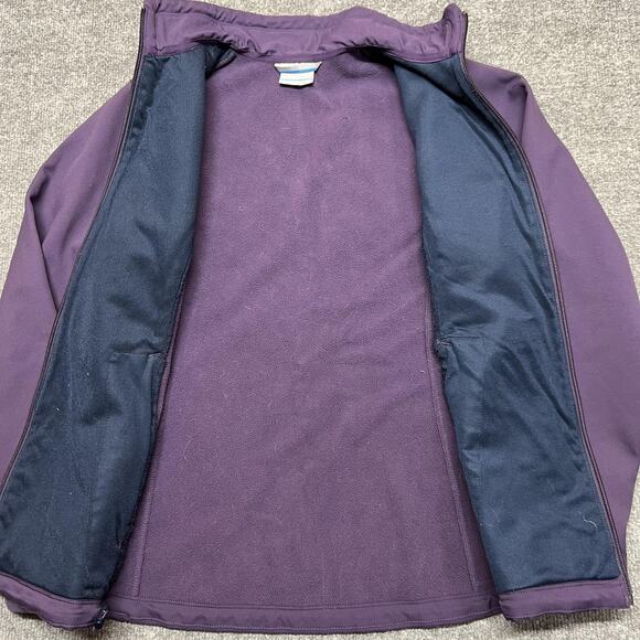 Columbia Softshell Jacket Womens Medium Purple Full Zip Fleece Lined Outdoor - Picture 5 of 10